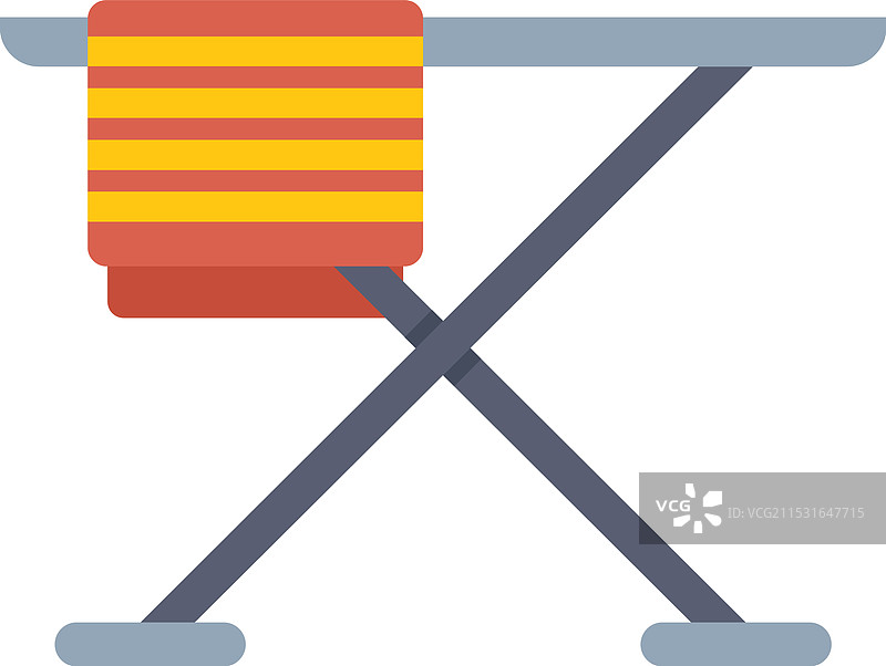 空的熨斗板上挂着条纹毛巾图片素材