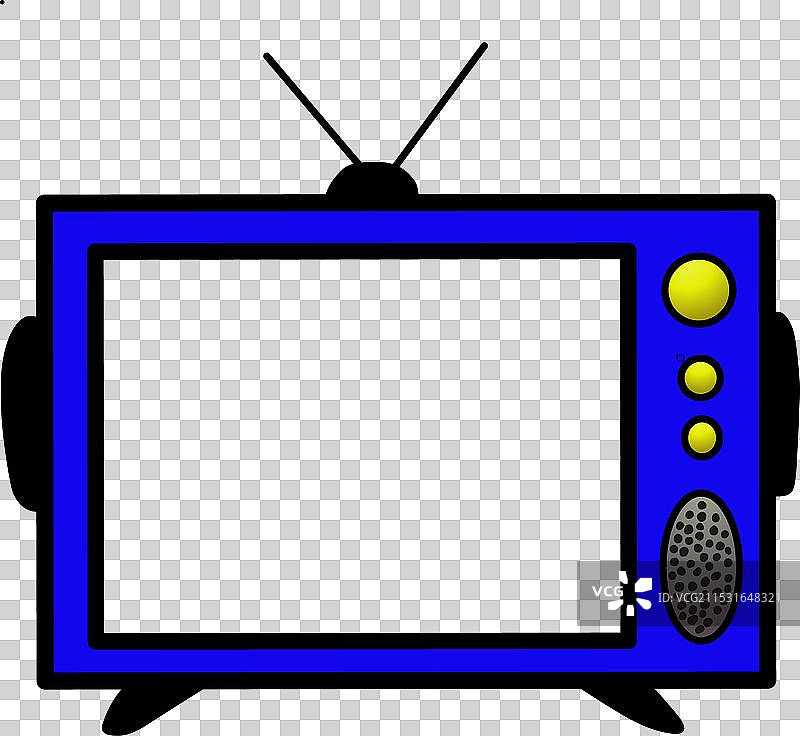 适合的蓝色天线电视图标设计图片素材