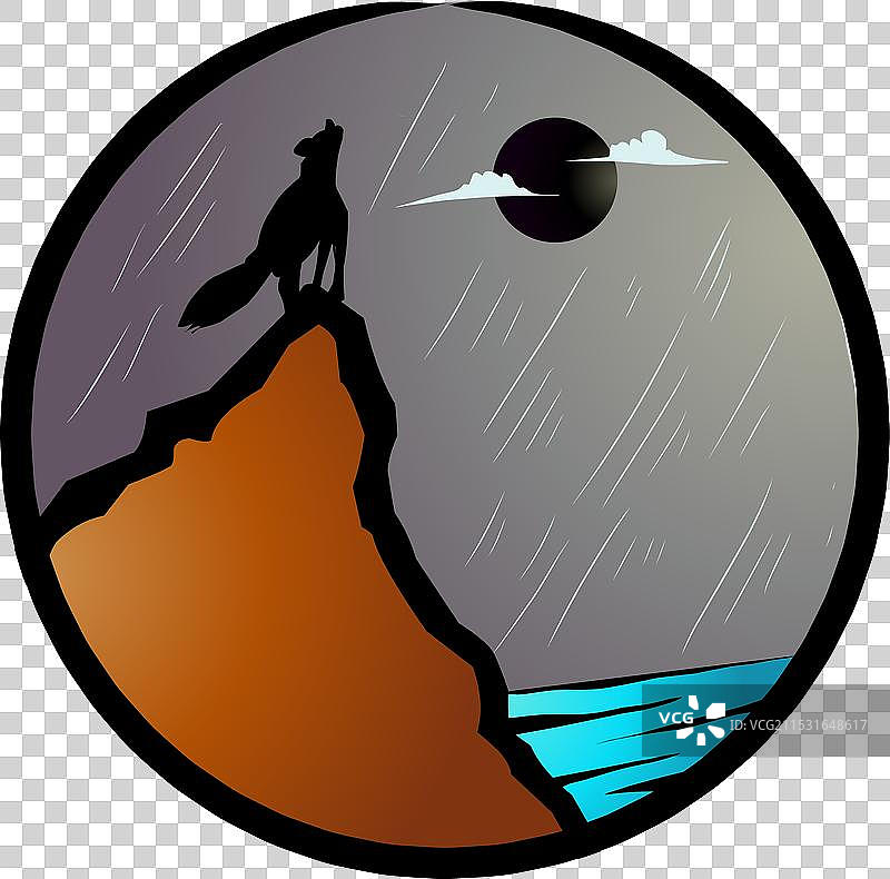 适合在海滩悬崖上的狼设计图片素材