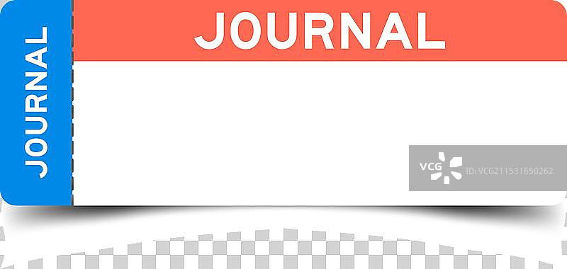 蓝色和橙色的票据，上面写着“日记”图片素材