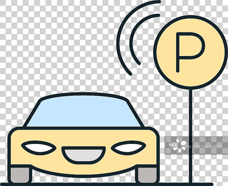 智能城市停车图标显示汽车停车使用情况图片素材