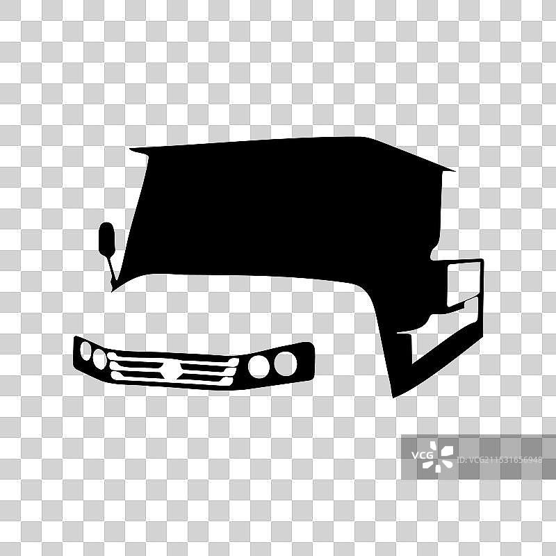 流线型单色半挂车轮廓设计图片素材