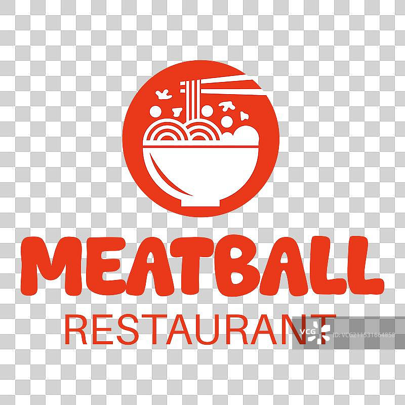 肉丸餐厅极简风格标志设计图片素材