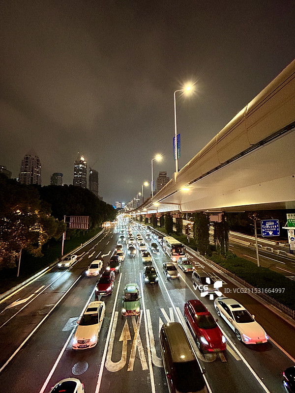 上海延安中路及延安路高架图片素材