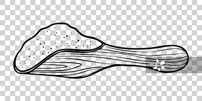 黑色木勺中的面粉图片素材