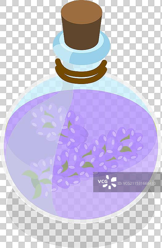 3D等距平面薰衣草产品集合图片素材