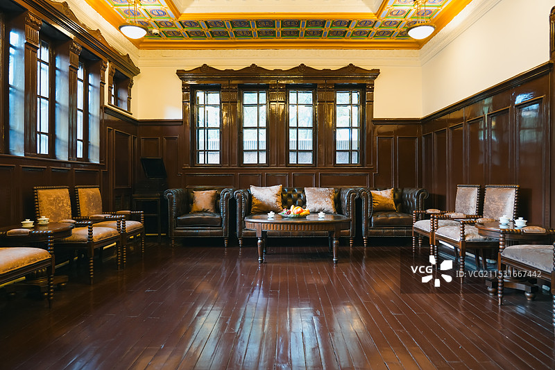 赵一荻故居舞厅   辽宁省沈阳市张学良旧居（张氏帅府）组成部分图片素材