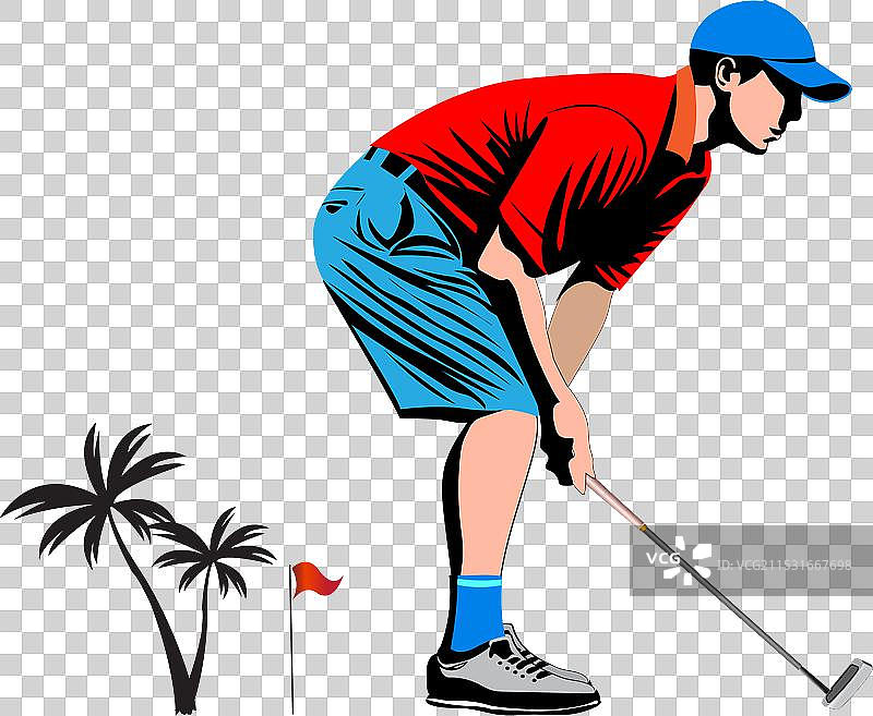 高尔夫球场剪影图片素材