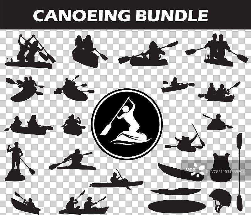 独木舟剪影图片素材