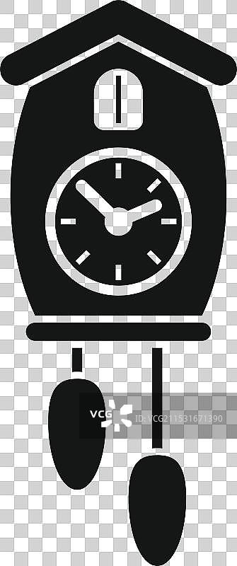 布谷鸟钟敲响，显示时间流逝图片素材