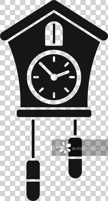 挂在白色背景上的布谷鸟钟图片素材