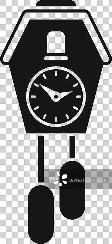 挂在白色背景上的报时鸟钟图片素材