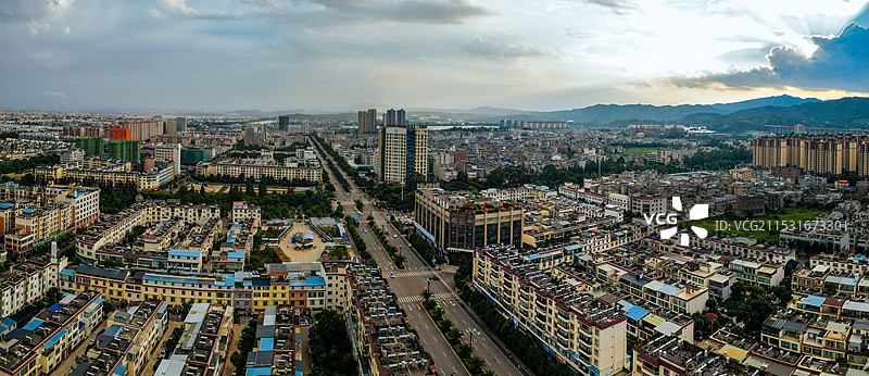 嵩明县 银杏广场 黄龙山 兰茂广场 滨河公园 航拍图片素材