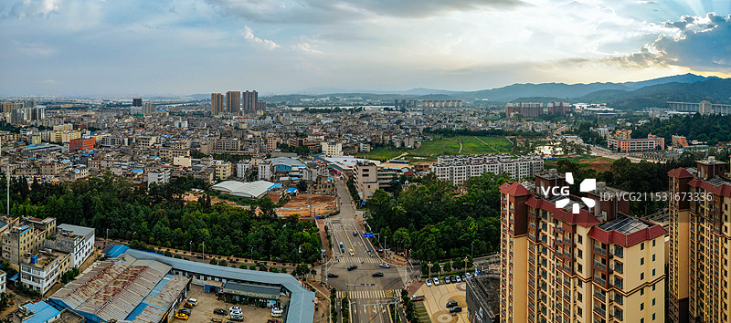 嵩明县 银杏广场 黄龙山 兰茂广场 滨河公园 航拍图片素材