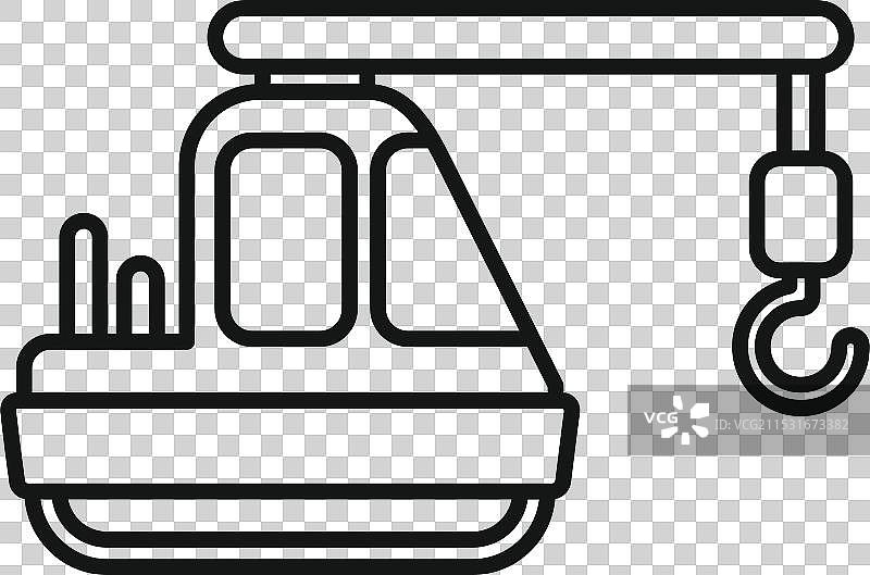 在水面上工作的浮动起重机正在吊起重物图片素材