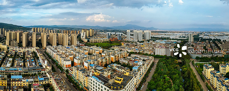 嵩明县 银杏广场 黄龙山 兰茂广场 滨河公园 航拍图片素材