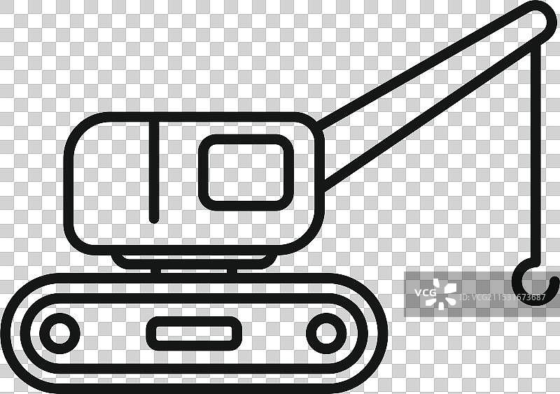 履带起重机正在吊装建筑材料图片素材