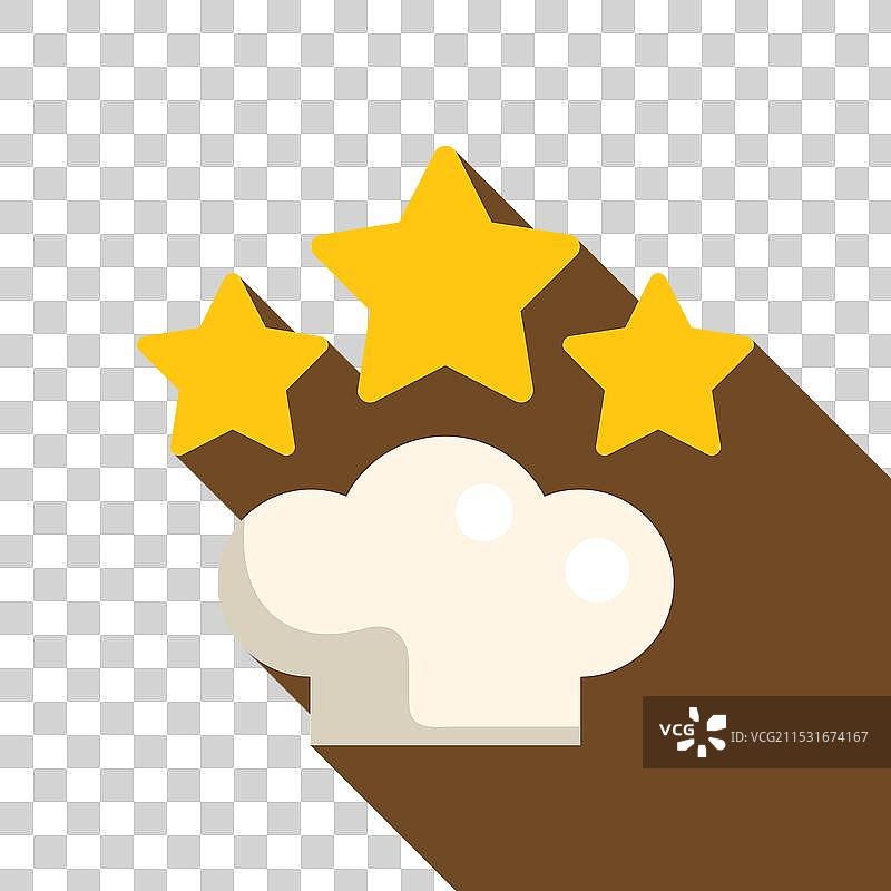 厨师帽获得三颗金星评级图片素材