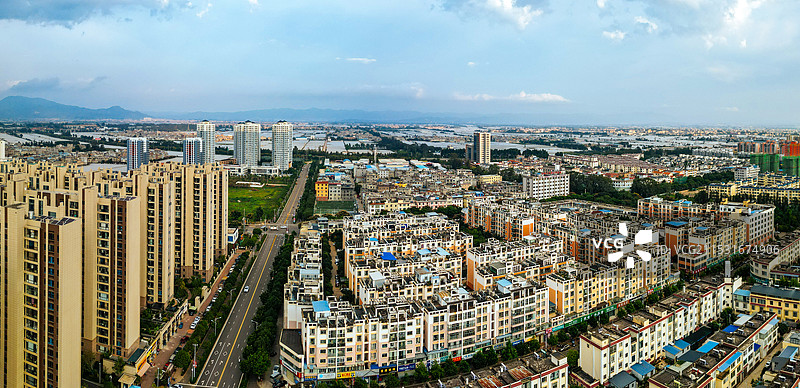 嵩明县 银杏广场 黄龙山 兰茂广场 滨河公园 航拍图片素材