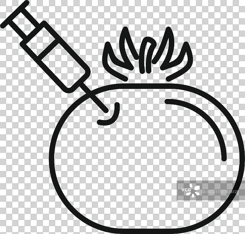 注射器向番茄注入转基因液体的图标图片素材