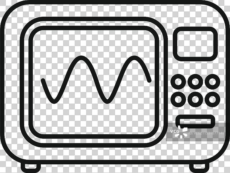 示波器显示正弦波形图标图片素材