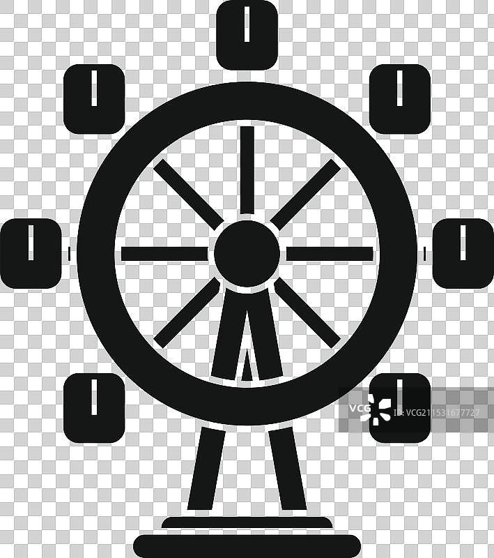 摩天轮上有空舱，静静矗立在一旁图片素材