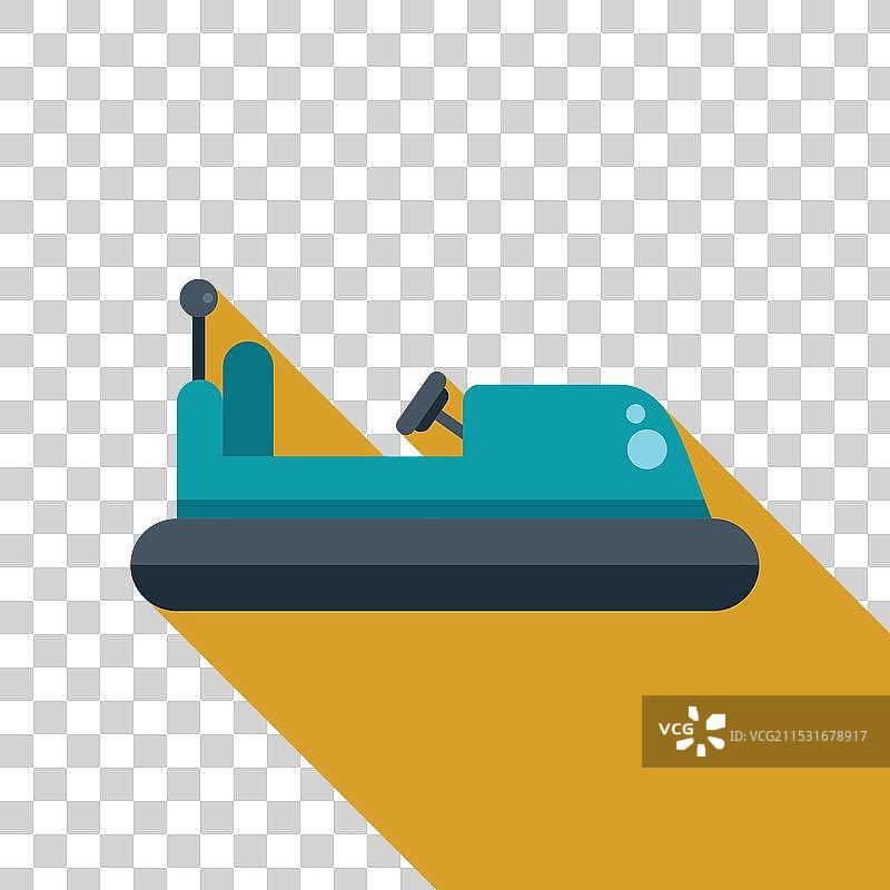 蓝色气垫船漂浮在黄色背景上图片素材