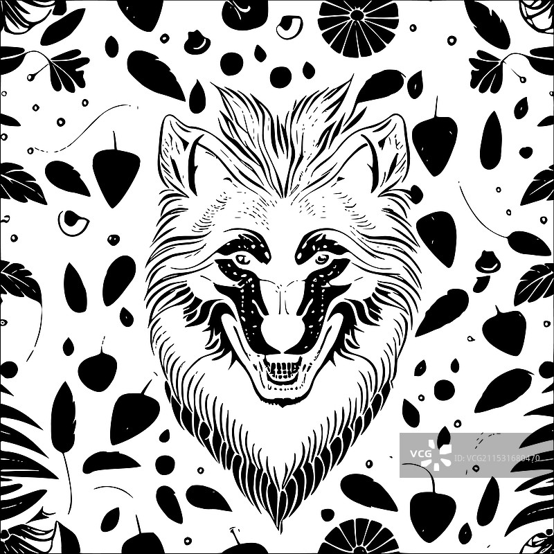 狼人抽象图案 无缝抽象设计图片素材