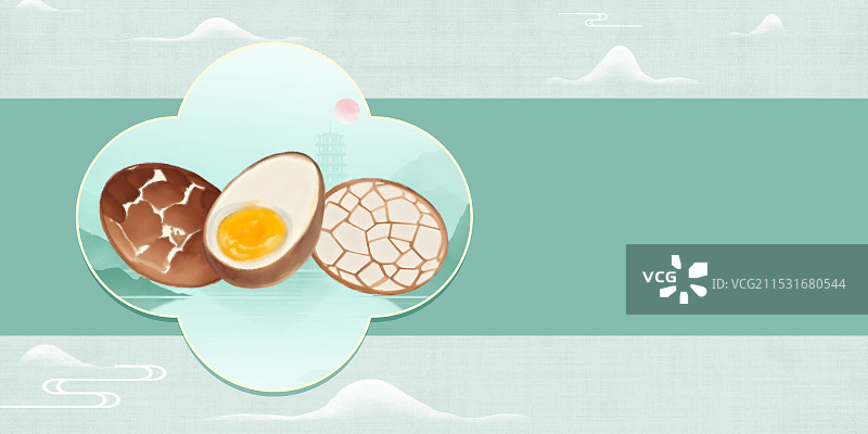 中国风国风水墨风上海特色小吃五香茶叶蛋插画健康特色美食年俗美味二十四节气插画图片素材