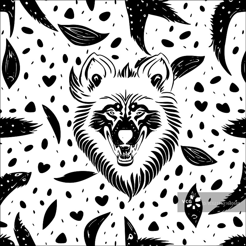 狼人抽象图案 无缝抽象设计图片素材