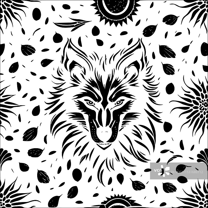 狼人抽象图案 无缝抽象设计图片素材