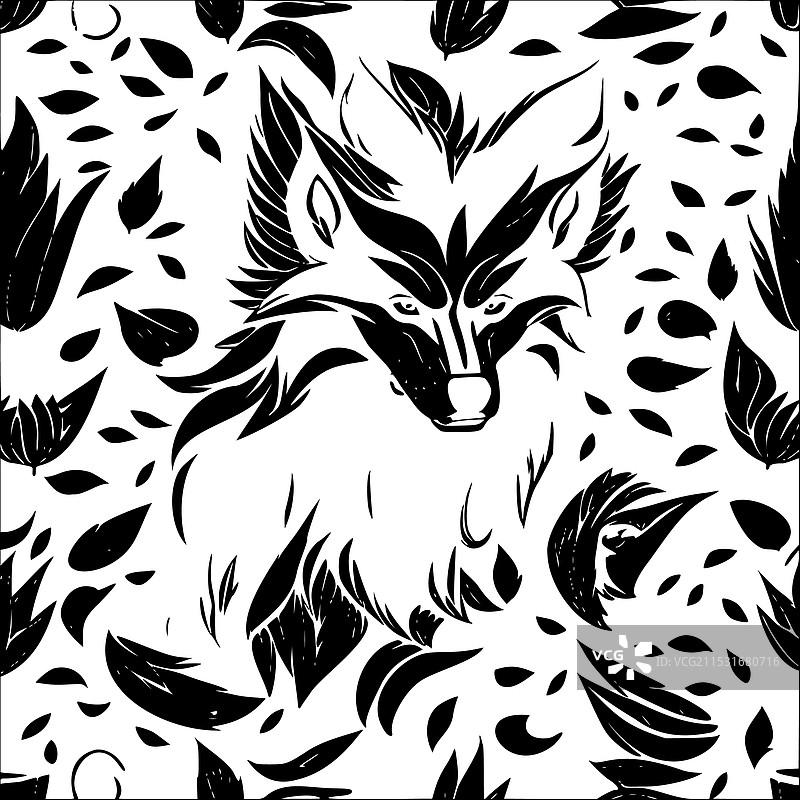 狼人抽象图案 无缝抽象设计图片素材