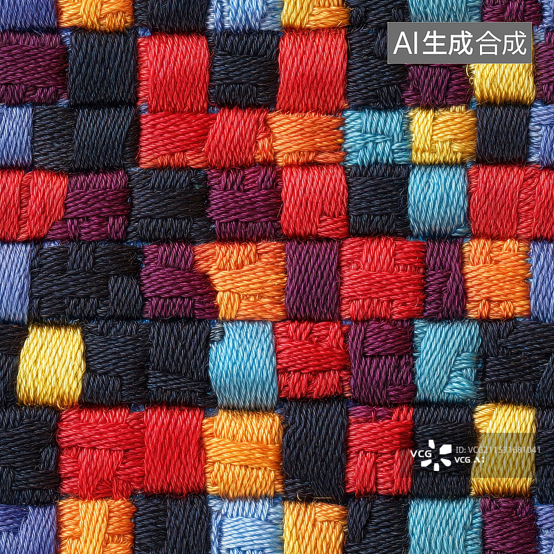 【AI数字艺术】化纤尼龙绳编线编四方连续无限循环拼接图案图片素材