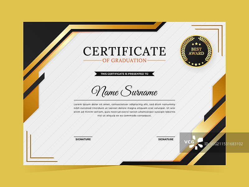 豪华现代毕业证书模板图片素材