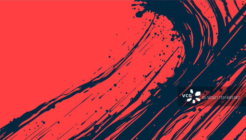 抽象的红色和黑色背景，带有飞溅效果图片素材