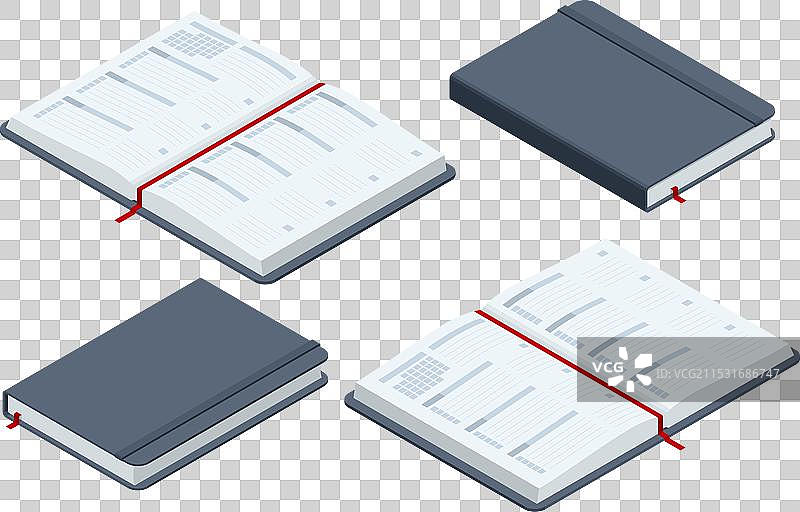 等距的日常日记或商务日程列表图片素材