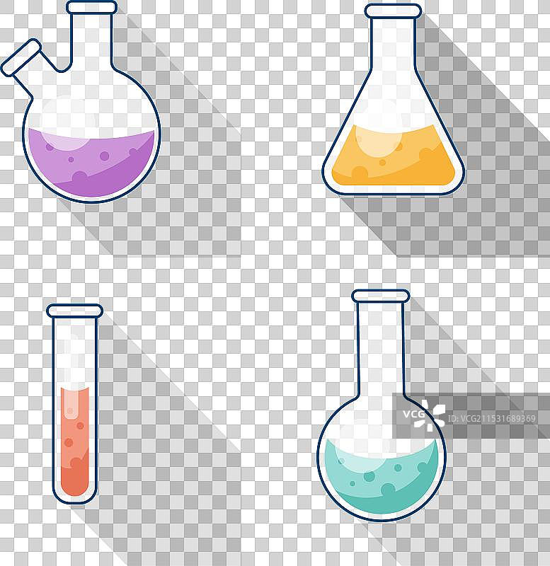 化学试管和圆底烧瓶实验室图片素材