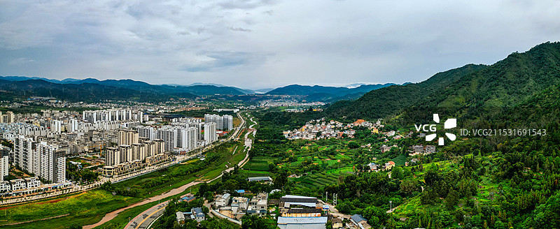 永平县 寿佛寺 博南镇 岑秀公园 博南路 航拍图片素材