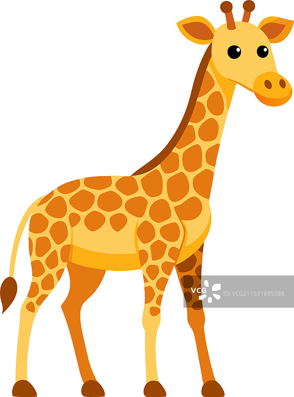 五彩斑斓的长颈鹿剪影图片素材