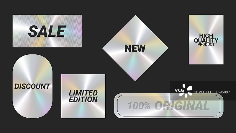 全息贴纸标志徽章标签彩色套装图片素材