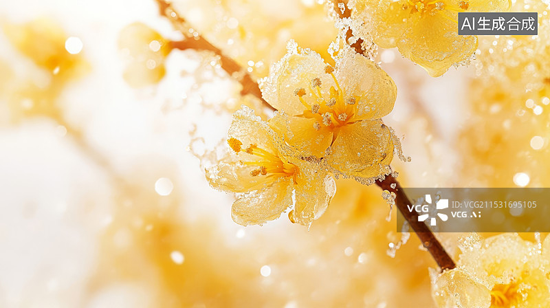 【AI数字艺术】冬季冬天立冬小雪大雪节气，梅花特写主题背景壁纸图片素材