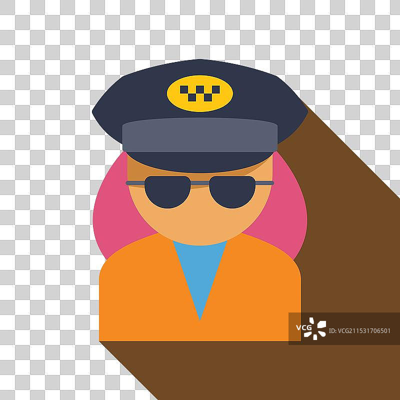 戴着太阳镜和帽子的出租车司机图片素材