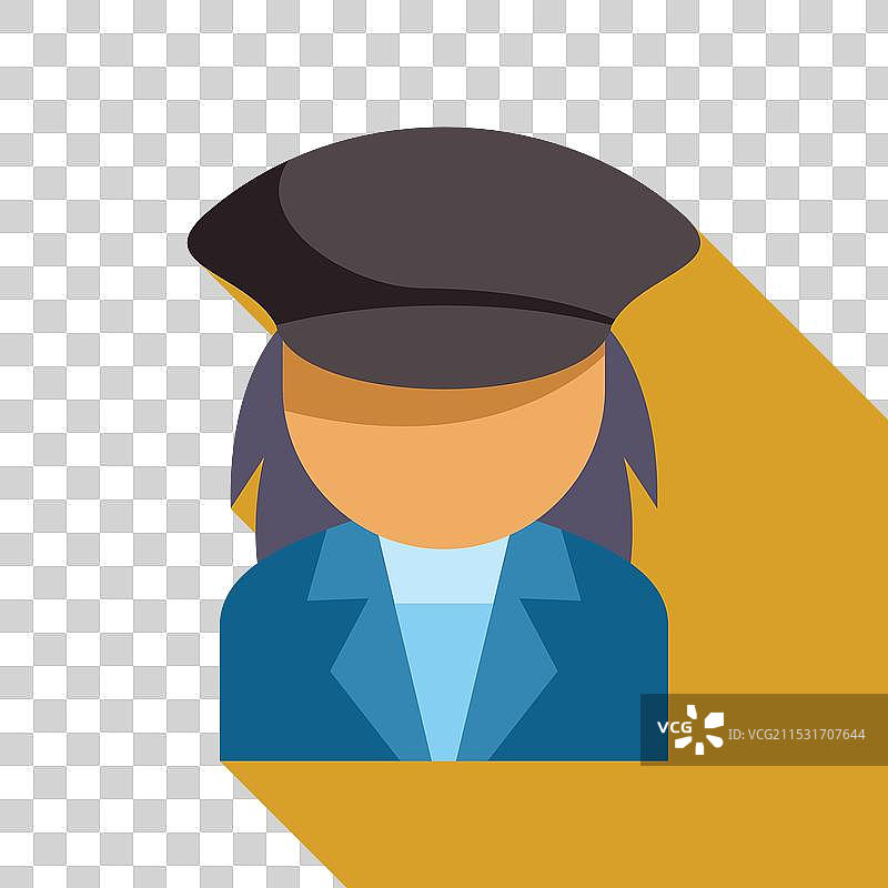 穿着制服帽子的女性火车司机头像图片素材