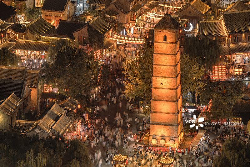 洛阳洛邑古城夜景图片素材