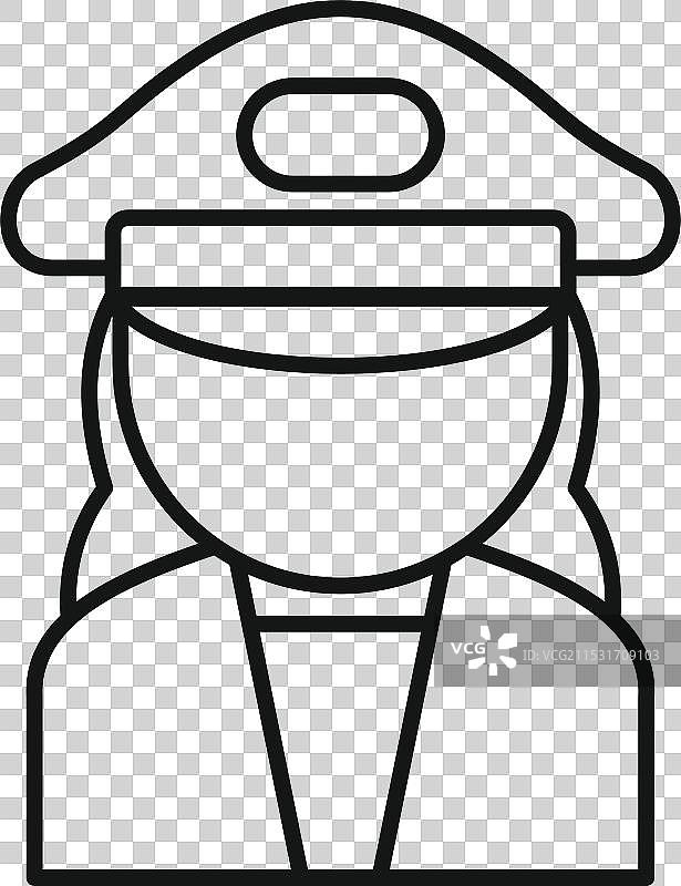 穿着制服帽子的女性船长头像图片素材