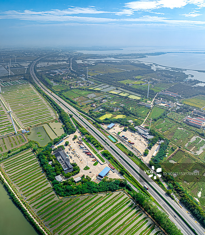 S48沪宜高速公路 阳澄北湖服务区 江苏省快速路 苏州相城区阳澄湖镇车渡村图片素材