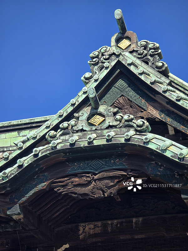 日本柴又帝释天题经寺屋顶图片素材