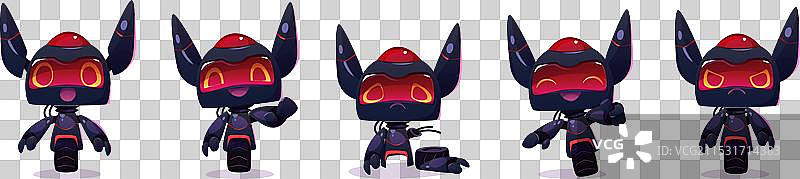 可爱的机器人卡通角色图片素材