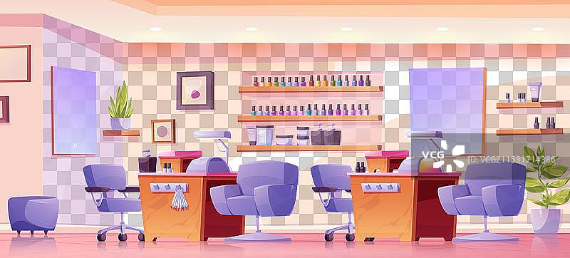 美甲工作室或美容院提供美甲服务图片素材