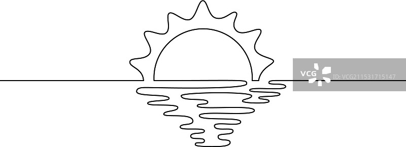 一笔画的太阳素描图片素材